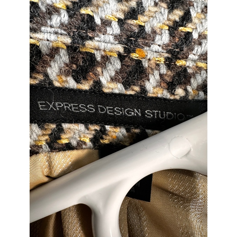 Express Design Studio Tweed Womans 3/4 Coat Floral‎ Embellished Beaded size XS - Picture 5 of 9